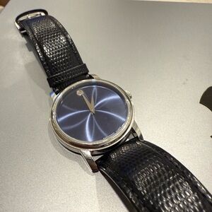 Movado Black Leather watch